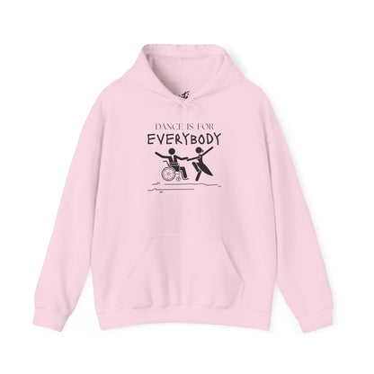 "Dance Is for Everybody" Unisex Hoodie – Inclusive Dance-Themed Hoodie for Teens and Adults with Personalization Option on Sleeve