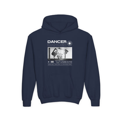 “Dancer” Breakdancer Streetwear Graphic | Unisex Youth Hoodie – Hip-Hop Dance Hoodie for Kids & Young Performers