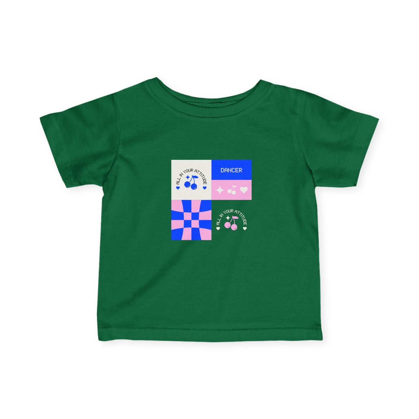 "Dancer – All in Your Attitude" Retro Dance Graphic Infant Fine Jersey Tee – Baby Dance T-Shirt for Confident Little Movers