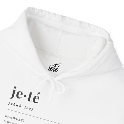 "Jeté" Definition Unisex Hoodie – Ballet-Themed Hoodie for Teens and Adults with Dance Term Definition and Personalized Sleeve Option