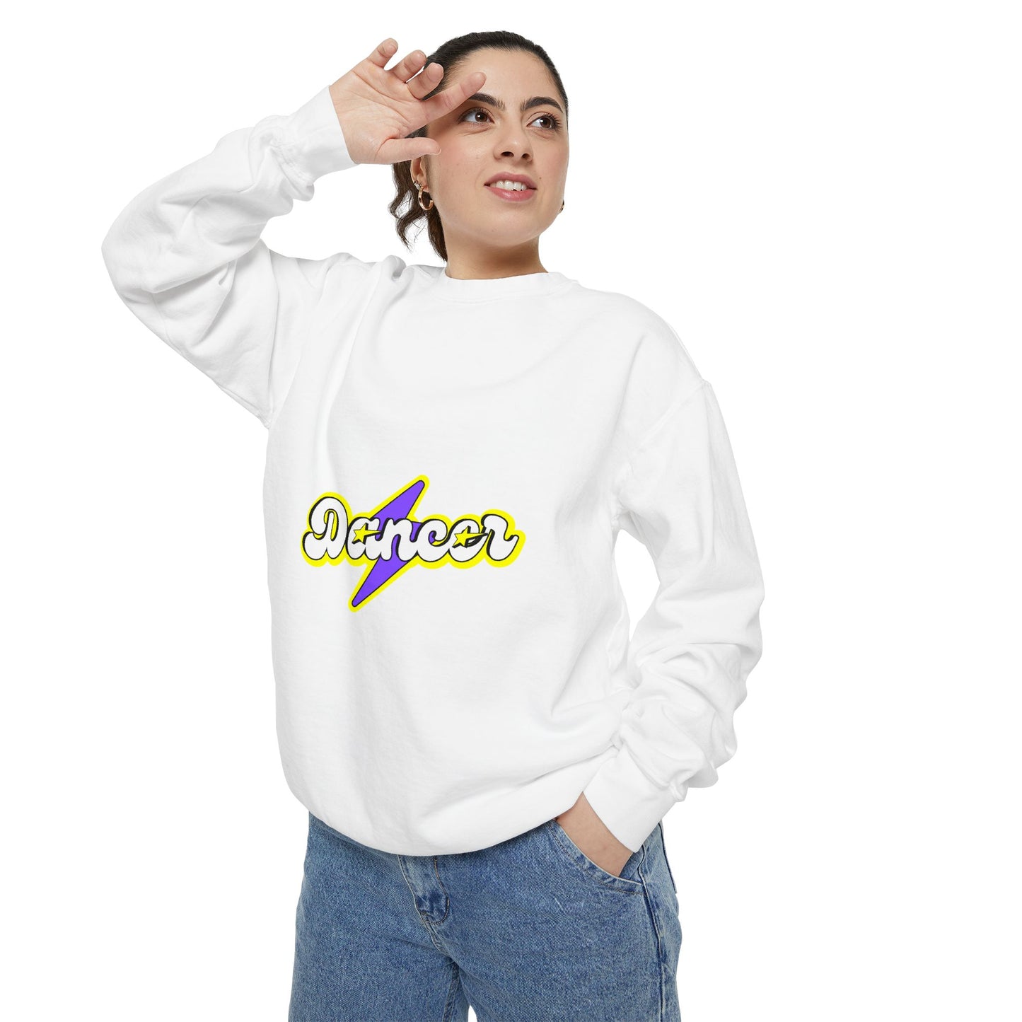 "Dancer" Unisex Lightweight Crewneck Sweatshirt – Superhero-Inspired Graphic Pullover for Dance Lovers & Performers