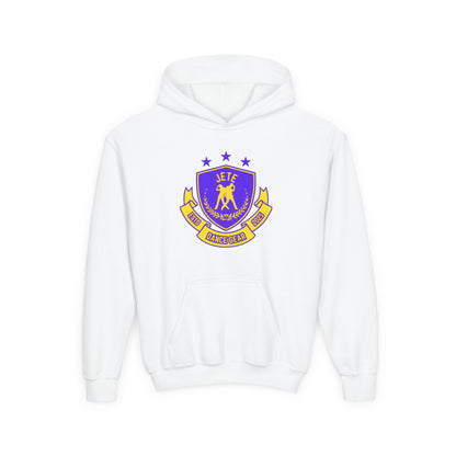 "Jeté Dance Gear" Youth Hooded Sweatshirt – Collegiate-Inspired Dance Team Graphic Hoodie for Kids and Teens
