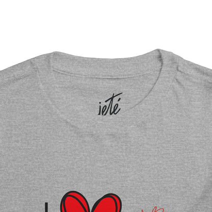 "I Love Dance" Toddler Short Sleeve Tee – Hand-Drawn Heart & Note Graphic Dance Lover T-Shirt