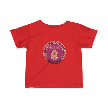 "Life Without Dance is Pointeless" Infant Fine Jersey Tee – Cute Dancing Capybara Baby Dance T-Shirt for Animal-Loving Tiny Movers