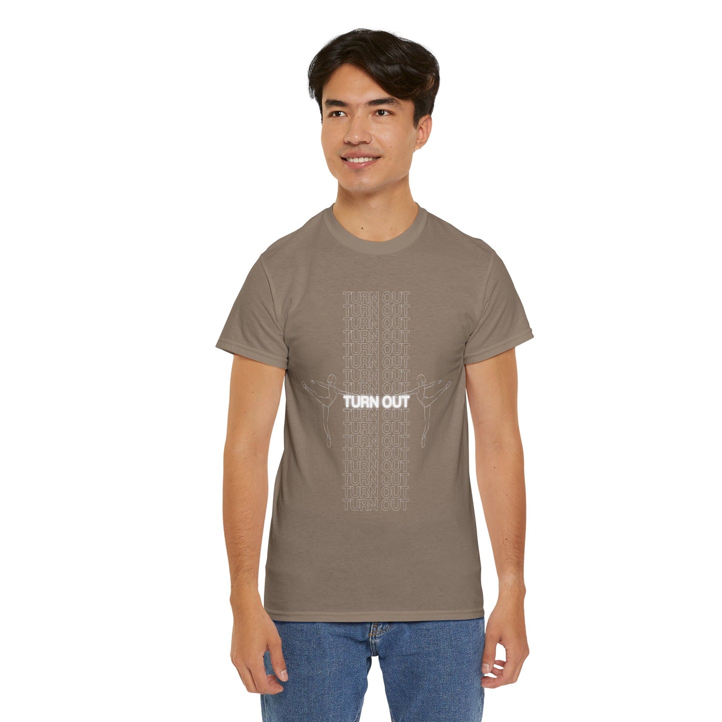 "Turn Out" Ballerina Graphic Unisex Heavy Cotton Tee – Ballet Dance T-Shirt for Dancers & Dance Enthusiasts