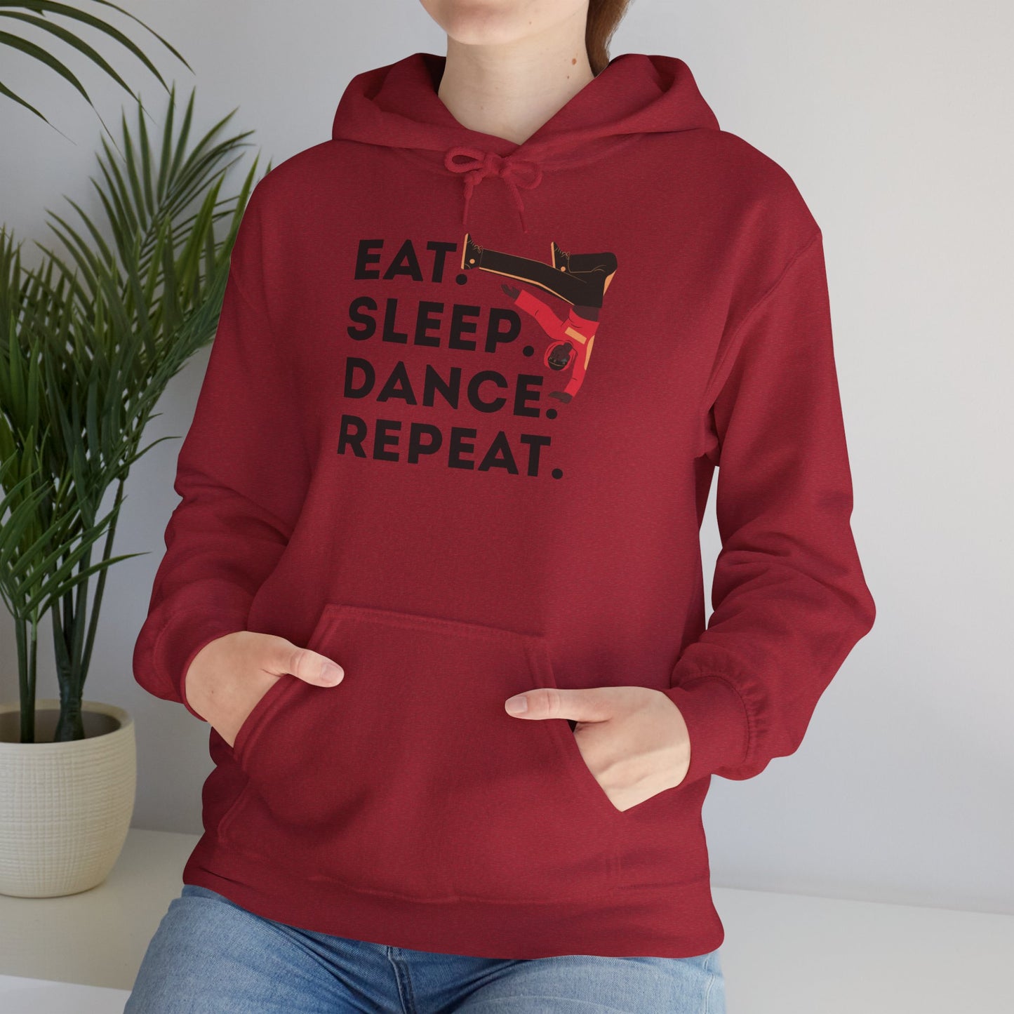 "Eat Sleep Dance Repeat" Unisex Dance Hoodie – Bold B-Boy Streetwear Sweatshirt