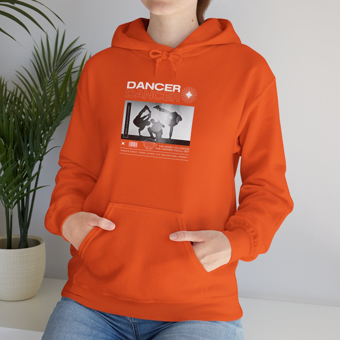 “Dancer” Breakdancer Streetwear Graphic | Hip-Hop Dance Hoodie for Urban Style & Comfort - Unisex Heavy Blend™ Hooded Sweatshirt