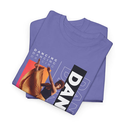 “Dancing” Streetwear-Inspired Female Dancer Unisex Heavy Cotton Tee – Urban Dance Graphic T-Shirt for Performers and Dance Lovers