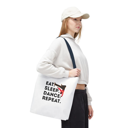 "Eat Sleep Dance Repeat" B-Boy Canvas Tote Bag – Hip-Hop Dancer Graphic Dance Tote for Everyday Use