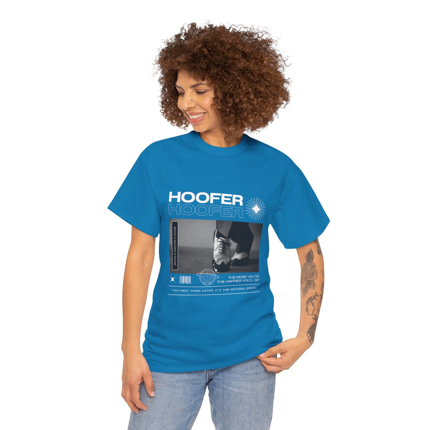 “Hoofer" Tap Dance Unisex Heavy Cotton Tee – Streetwear-Inspired Tap Shoes Graphic T-Shirt for Dancers