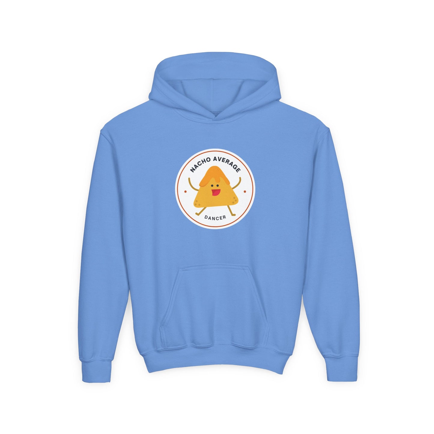 "Nacho Average Dancer" Youth Hooded Sweatshirt – Funny Dance Pun Nacho Graphic Hoodie for Kids and Teens