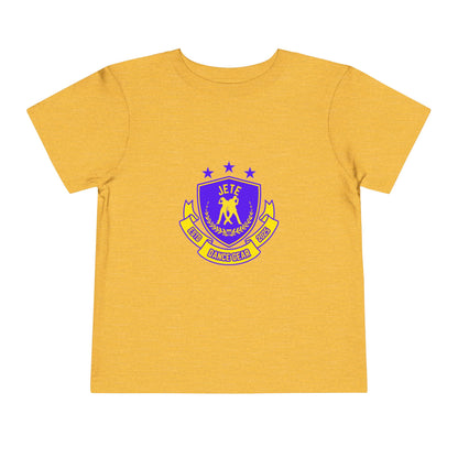"Jeté Dance Gear" Toddler Dance T-Shirt – Collegiate-Inspired Dancer Graphic Short Sleeve Tee for Kids