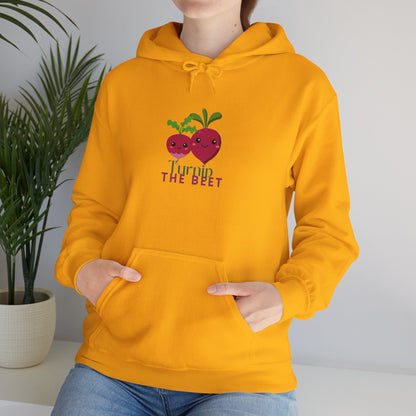 "Turnip the Beet" Unisex Hooded Sweatshirt – Funny Dance Pun Hoodie with Cute Veggie Graphic | Cozy Gift for Dancers & Foodie Fans