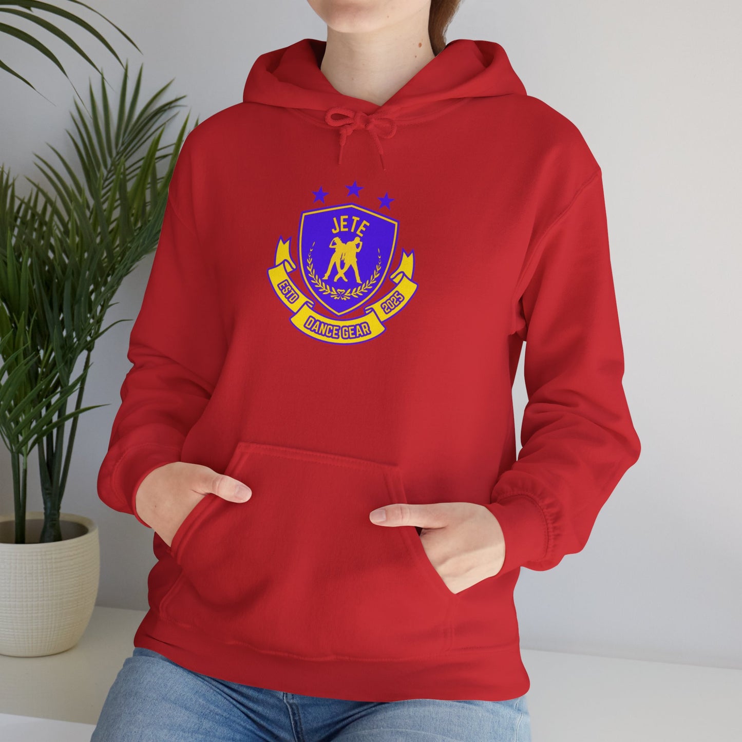 "Jeté Dance Gear" Unisex Hooded Sweatshirt – Collegiate Style Dance Hoodie for Dancers & Dance Lovers