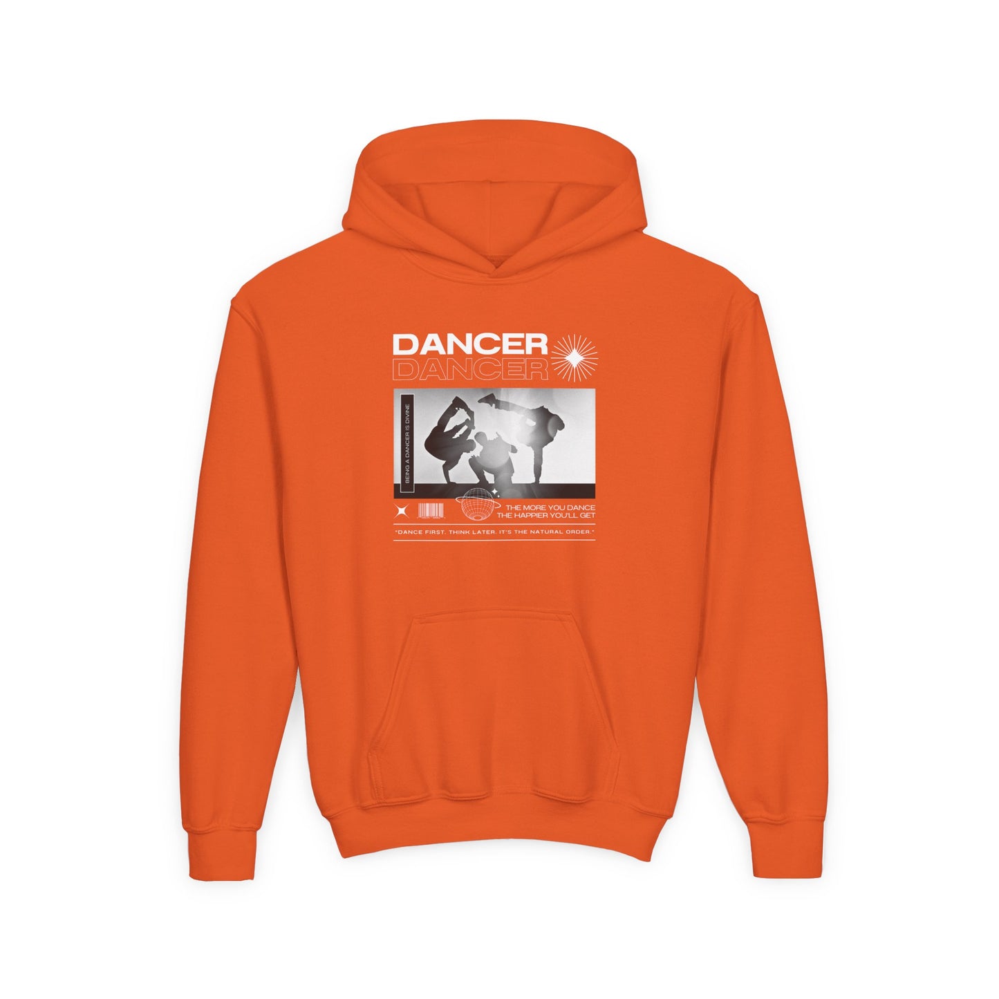 “Dancer” Breakdancer Streetwear Graphic | Unisex Youth Hoodie – Hip-Hop Dance Hoodie for Kids & Young Performers