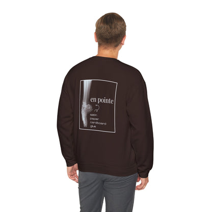 “I Dance en Pointe” - Optional Personalized Sleeve - Ballet Unisex Heavy Blend™ Crewneck Sweatshirt with Front and Back Print