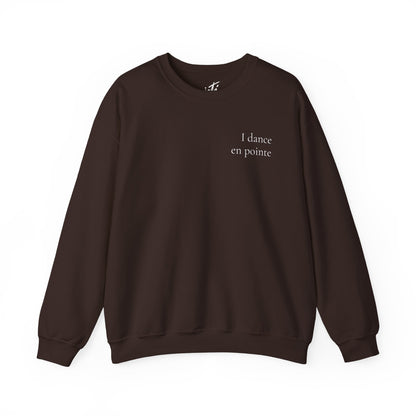 “I Dance en Pointe” - Optional Personalized Sleeve - Ballet Unisex Heavy Blend™ Crewneck Sweatshirt with Front and Back Print