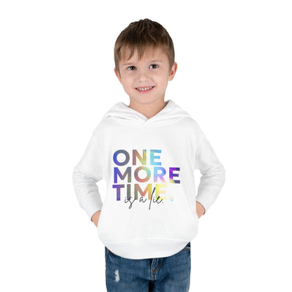 "One More Time Is a Lie" Toddler Dance Hoodie – Funny Colorful Graphic Pullover for Kids