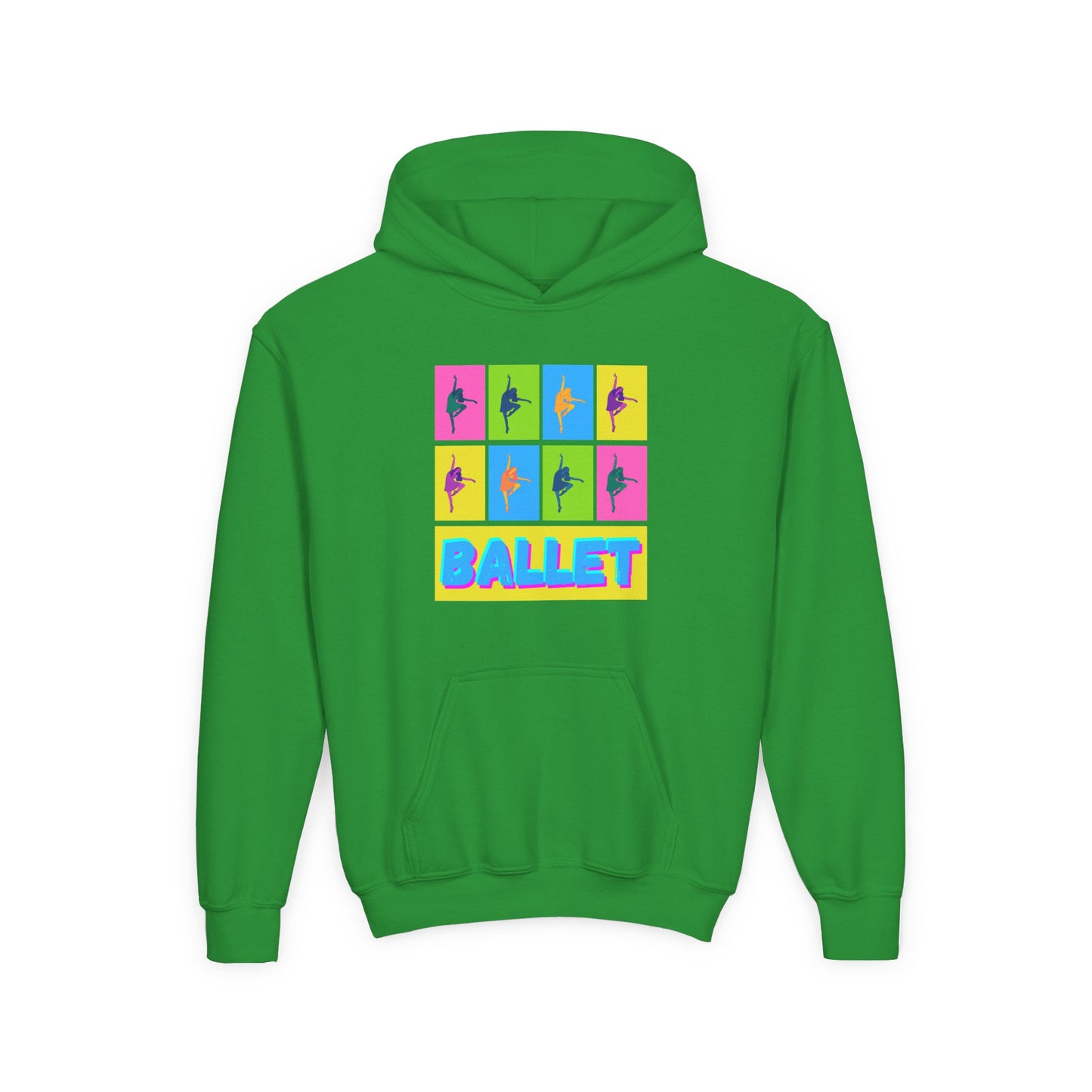 “Ballet” Pop Art Inspired Design with Ballet Dancer Graphics | Streetwear Ballet Hoodie for Kids & Young Dance Enthusiasts | Unisex Youth Hoodie