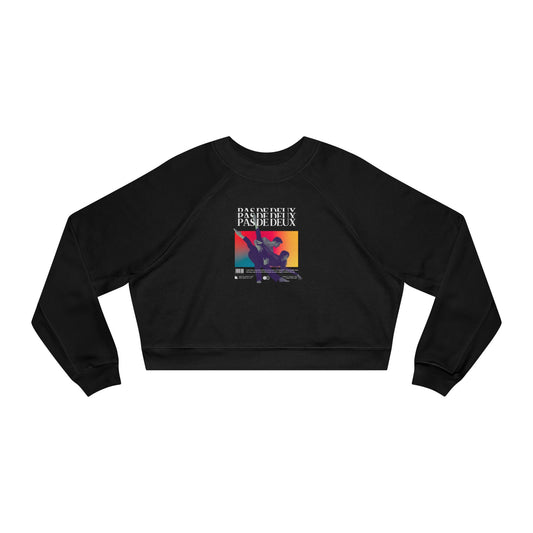“Pas De Deux” Ballet Term Definition with Pair of Dancers Graphic | Women’s Cropped Sweatshirt – Streetwear-Inspired Ballet Dance Sweatshirt for Dancers & Enthusiasts