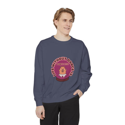 "Life Without Dance Is Pointeless" Unisex Lightweight Crewneck Sweatshirt – Bold Retro Ballet Pun Graphic Pullover for Dancers & Dance Lovers