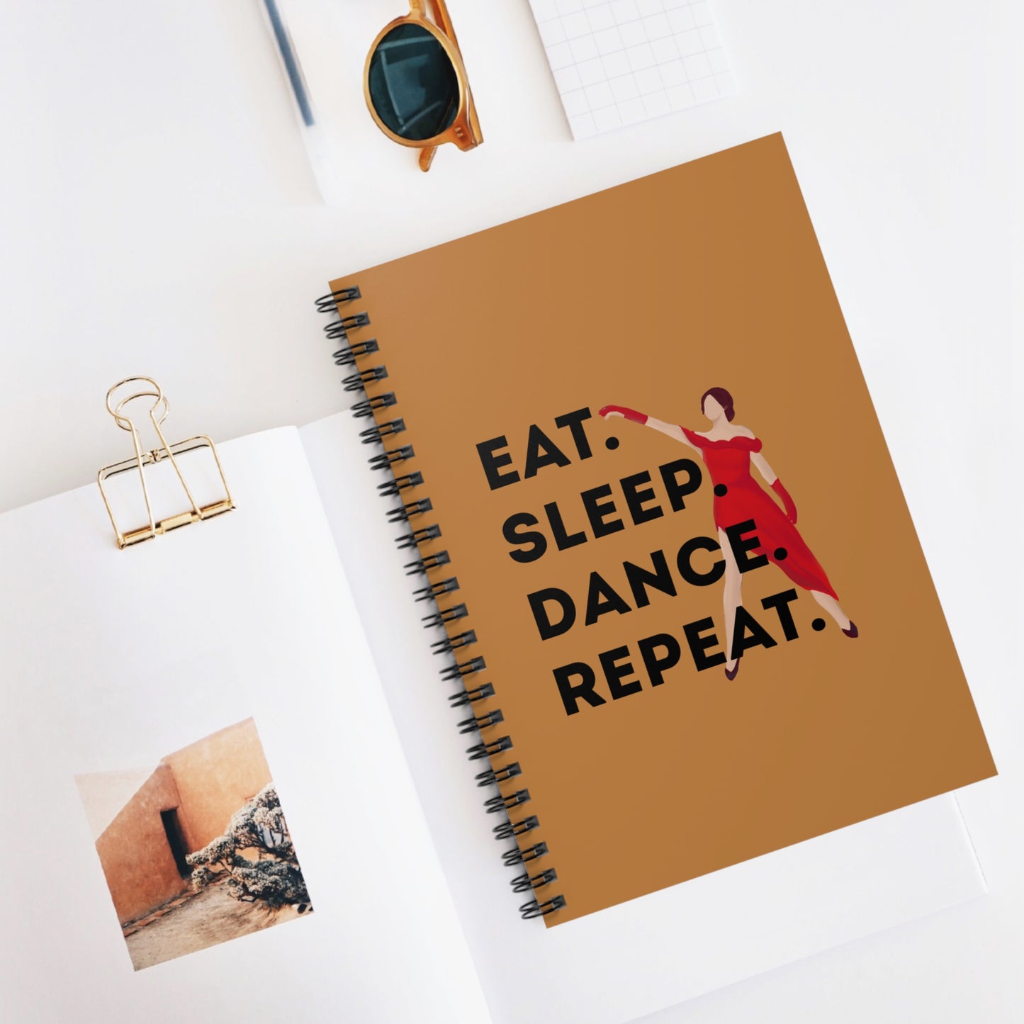 "Eat, Sleep, Dance, Repeat" Spiral Notebook – Bold Dancer Graphic Journal for Dance Lovers, Students & Choreographers