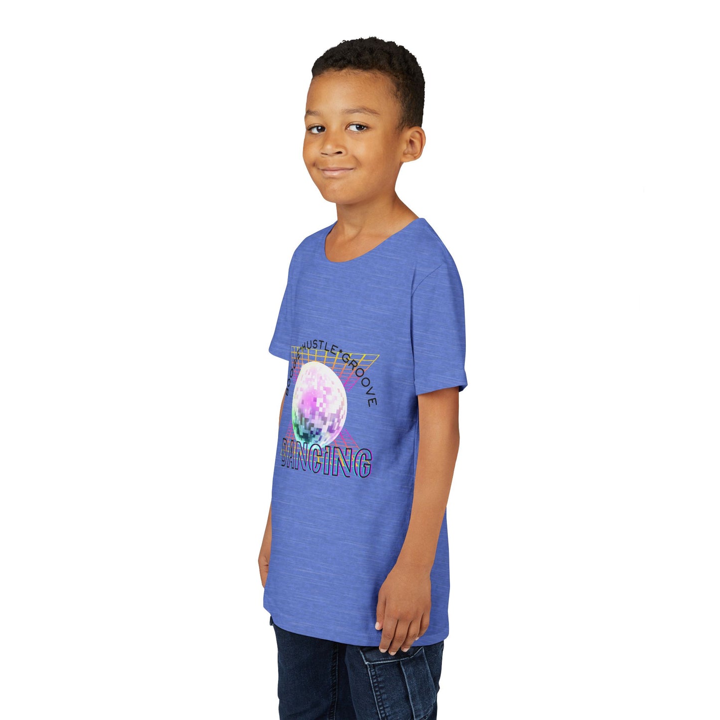 "Boogie, Hustle, Groove - Dancing" Streetwear Dance Graphic – Youth Short Sleeve Tee