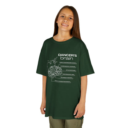 “Dancer’s Brain” Youth Short Sleeve Tee with Funny Dance Brain Graphic – Personalized Dance T-Shirt for Kids & Teens, Custom Name or Studio Option