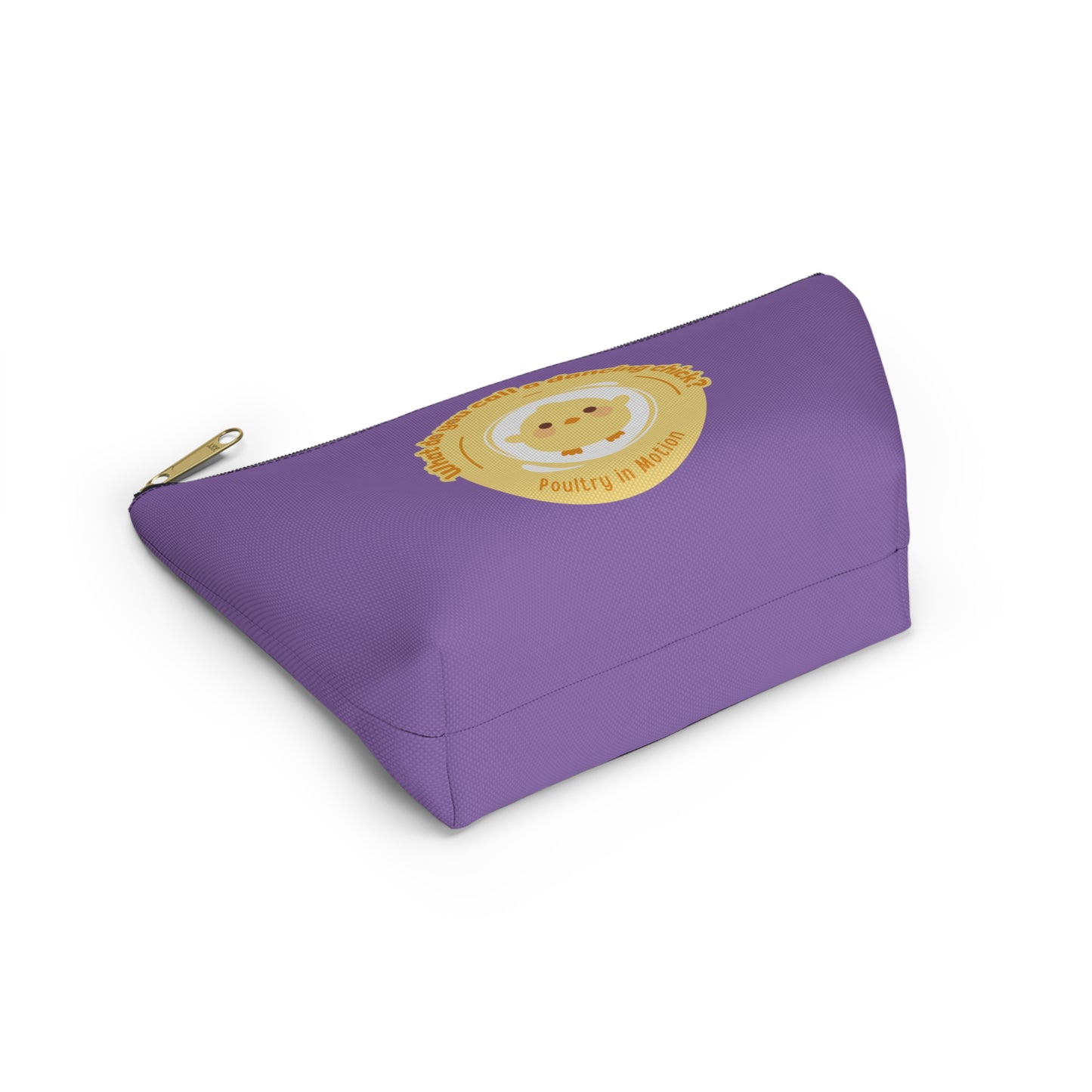 "What do you call a dancing chick? Poultry in Motion." Makeup Bag – Funny Dancing Chick Pun with Cute Chicken Graphic – Dance-Themed Zipper Pouch for Cosmetics, Accessories & Gifts