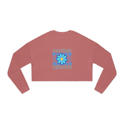 "Dancer" Floral Text Graphic – Women’s Cropped Fleece Sweatshirt