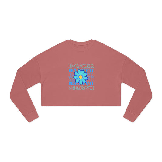 "Dancer" Floral Text Graphic – Women’s Cropped Fleece Sweatshirt