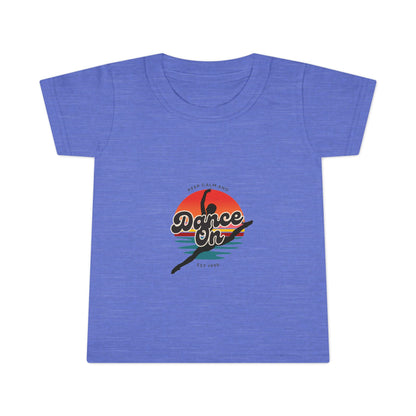 "Keep Calm and Dance On" Toddler Dance T-Shirt – Retro Graphic Short Sleeve Tee for Kids