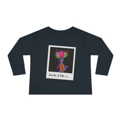 "Shake It Like a…” Toddler Long Sleeve Tee – Samba Dancer Graphic Shirt for Kids