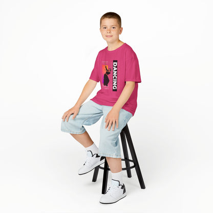 “Dancing” Youth Short Sleeve T-Shirt – Streetwear-Inspired Female Dancer Design – Trendy Kids Dance Graphic Tee