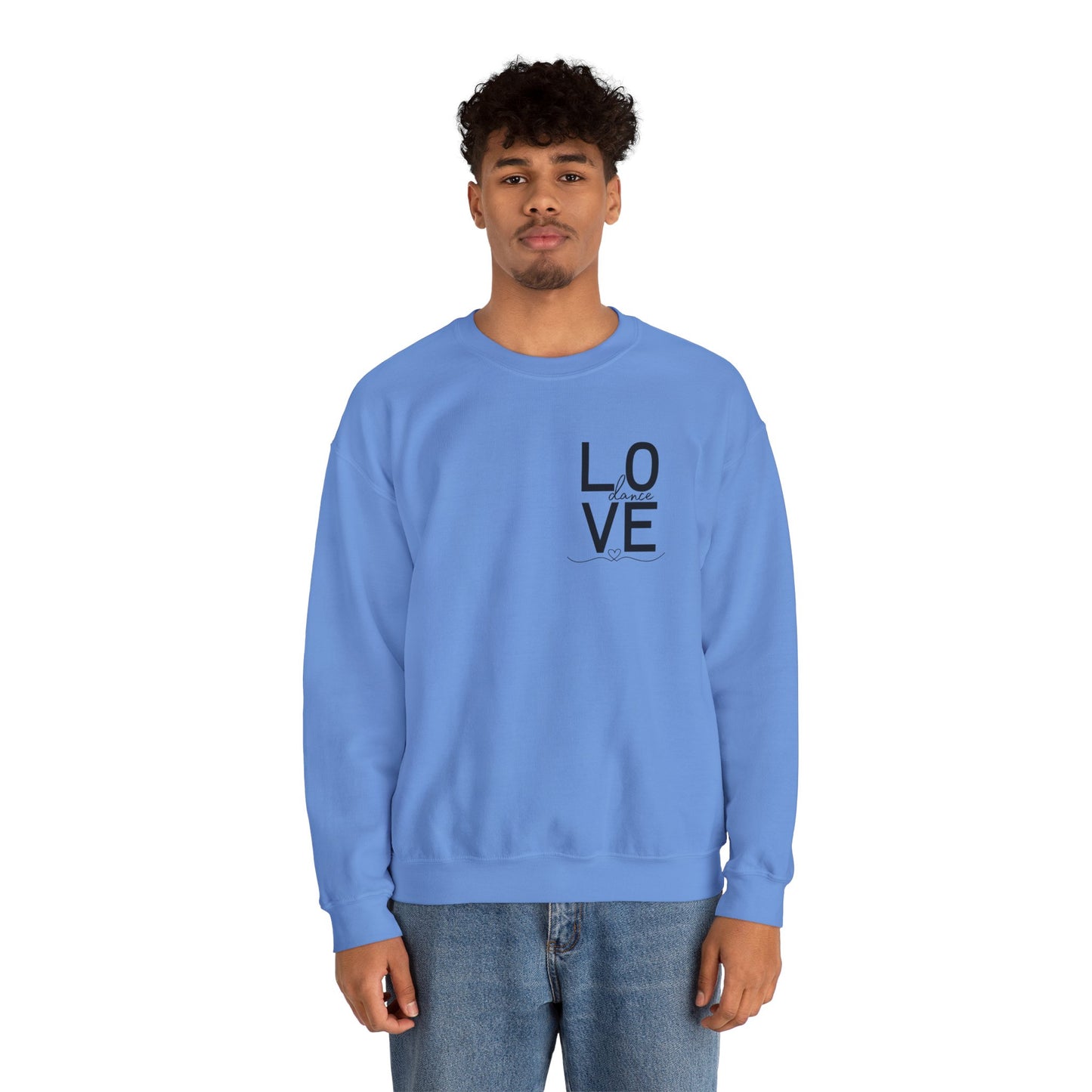 "LOVE Dance" Unisex Crewneck Sweatshirt – Script Letter Graphic Dance Lover Pullover