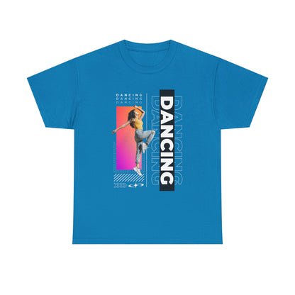 “Dancing” Streetwear-Inspired Female Dancer Unisex Heavy Cotton Tee – Urban Dance Graphic T-Shirt for Performers and Dance Lovers
