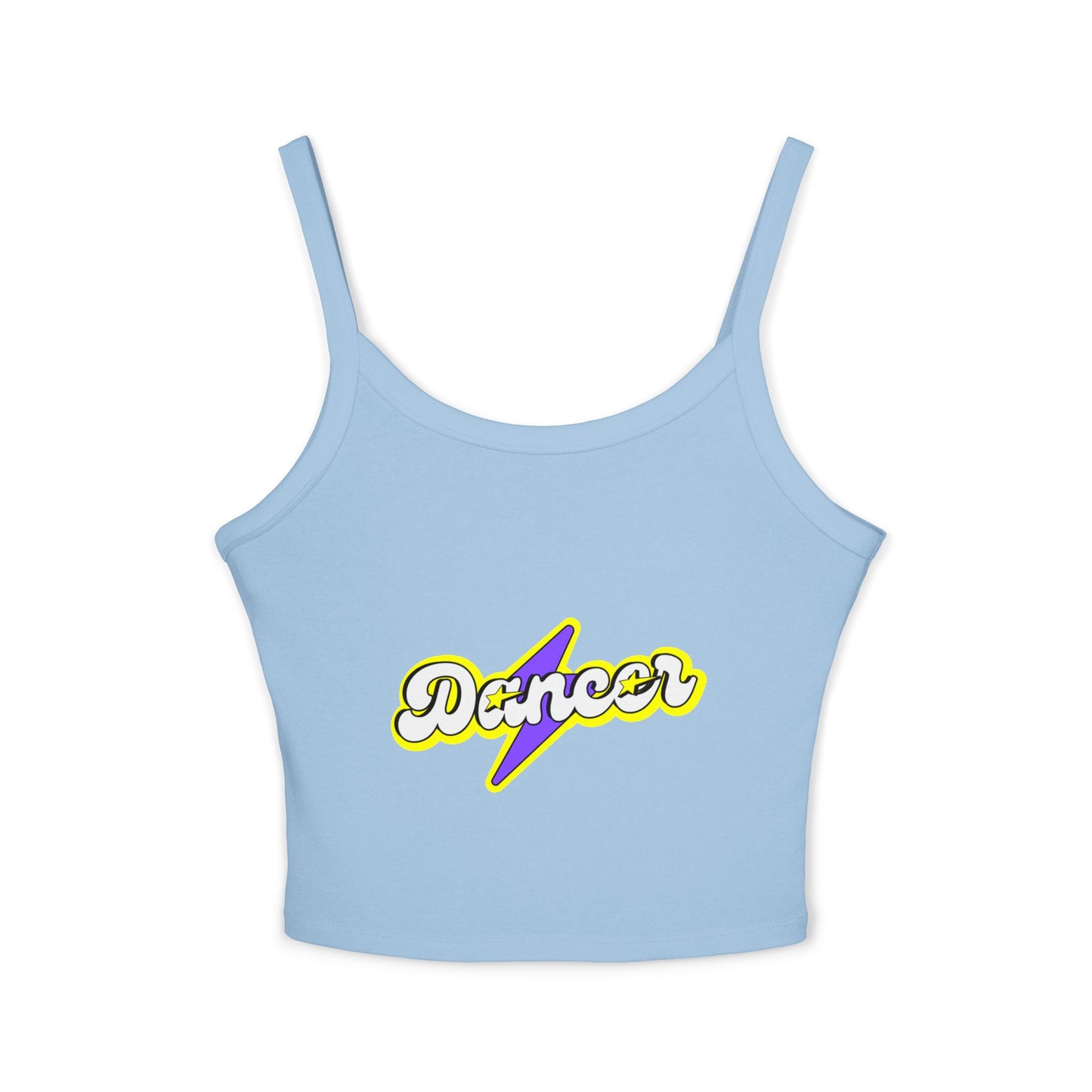 "Dancer" Women’s Spaghetti Strap Tank Top – Superhero-Inspired Dancer Graphic | Empowering Dance Apparel for Strong & Stylish Performers