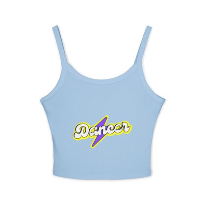 "Dancer" Women’s Spaghetti Strap Tank Top – Superhero-Inspired Dancer Graphic | Empowering Dance Apparel for Strong & Stylish Performers