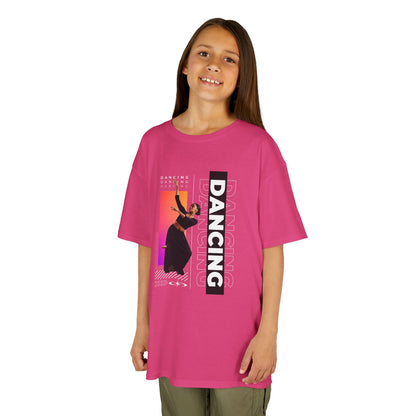 “Dancing” Youth Short Sleeve T-Shirt – Streetwear-Inspired Female Dancer Design – Trendy Kids Dance Graphic Tee