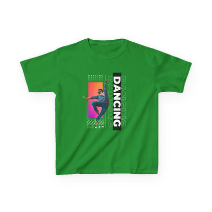 “Dancing” Youth Short Sleeve T-Shirt – Streetwear-Inspired Male Dancer Graphic – Trendy Kids Dance Apparel Tee