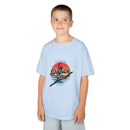 "Keep Calm and Dance On" Youth Short Sleeve Tee – Retro Graphic Dance Shirt for Kids and Young Performers