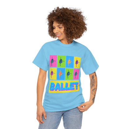 "Ballet" Pop Art Inspired Dance Graphic Unisex Heavy Cotton Tee – Artistic Ballet Dancer T-Shirt for Dance Lovers