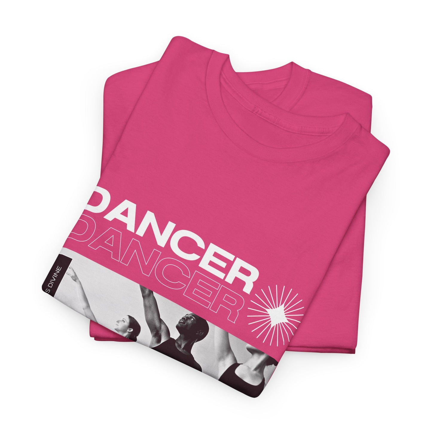 "Dancer" with ballet dancers at the Barre - Unisex Heavy Cotton Tee | Streetwear-Inspired Ballet Training Graphic T-Shirt for Dance Lovers