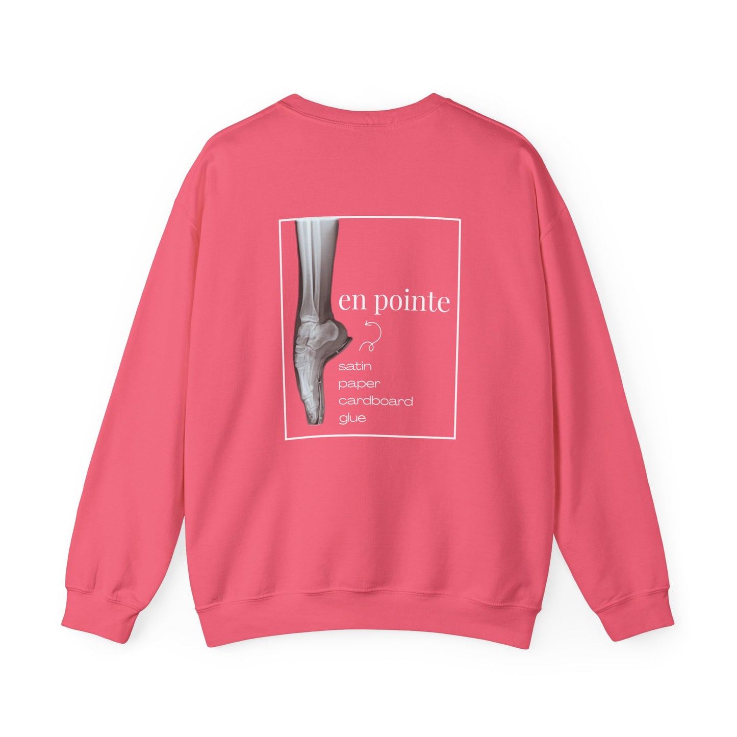 “I Dance en Pointe” - Optional Personalized Sleeve - Ballet Unisex Heavy Blend™ Crewneck Sweatshirt with Front and Back Print