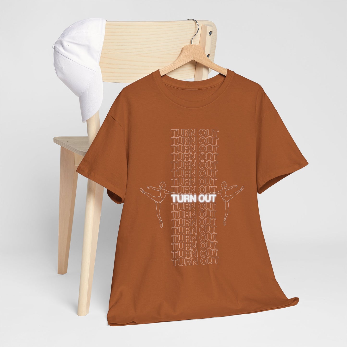 "Turn Out" Ballerina Graphic Unisex Heavy Cotton Tee – Ballet Dance T-Shirt for Dancers & Dance Enthusiasts