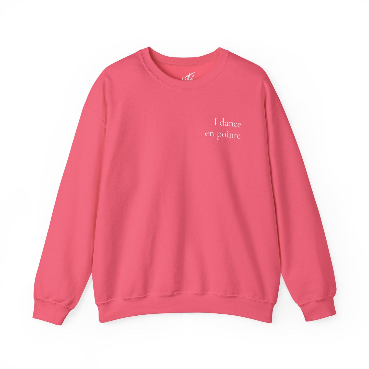 “I Dance en Pointe” - Optional Personalized Sleeve - Ballet Unisex Heavy Blend™ Crewneck Sweatshirt with Front and Back Print