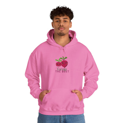 "Turnip the Beet" Unisex Hooded Sweatshirt – Funny Dance Pun Hoodie with Cute Veggie Graphic | Cozy Gift for Dancers & Foodie Fans