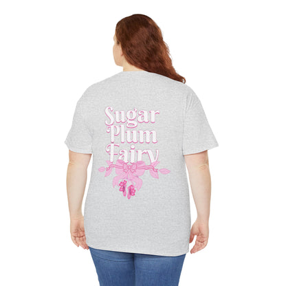 “Sugar Plum Fairy” Back Print ADULT T-shirt + “Nutcracker 2025” Front – Unisex Heavy Cotton Tee | Ballet Holiday Dance Apparel
