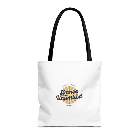 "Dance Unlimited, Potential & Growth" Canvas Tote Bag – Retro Graphic Dance Bag | Stylish Reusable Dance Tote for Dancers & Dance Moms