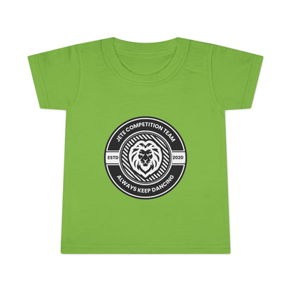 "Jeté Competition Team – Always Keep Dancing" Toddler Dance T-Shirt – Collegiate-Inspired Emblem Graphic Short Sleeve Tee for Kids